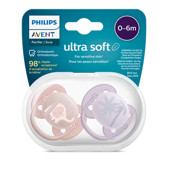 Пустушка AVENT Ultra Soft ультрам`яка, 2 шт