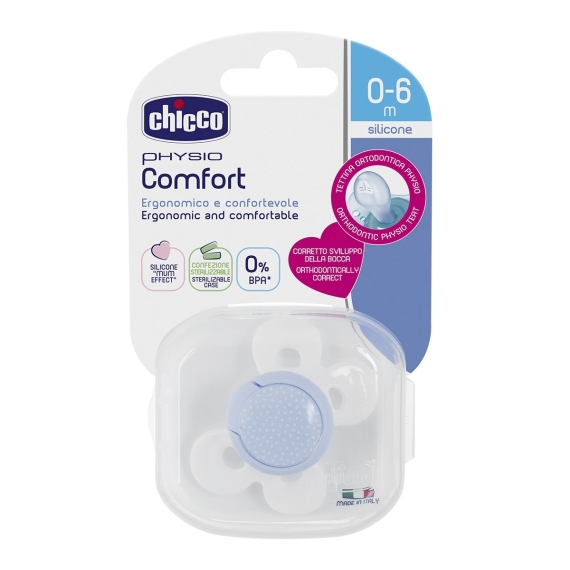 Пустышка Chicco Physio Comfort силиконовая от 0 до 6 месяцев 1 шт (розовая)