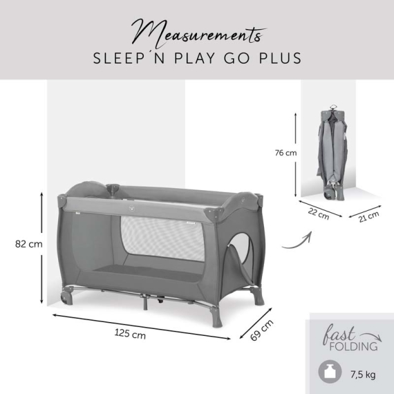 Дитячий манеж-ліжечко Hauck Sleep N Play Go Plus (Grey)