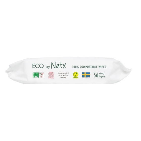 Влажные смываемые салфетки ECO BY NATY, 3 упаковки по 56 шт