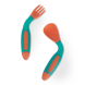 Набор для кормления BABOO: мисочка, гибкие вилка и ложка, нагрудник, 6+ (оранжевый)