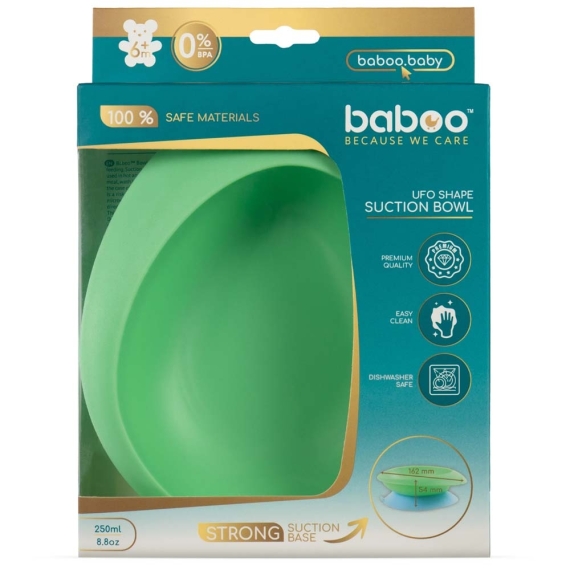 Набір посуду BABOO: мисочка, гнучкі виделка та ложка, чашка непроливайка, 6+ (зелений)