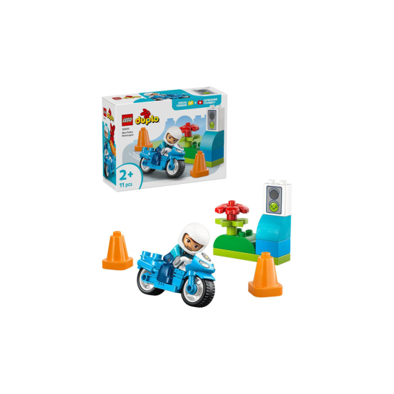 Конструктор LEGO DUPLO Town Синій поліцейський мотоцикл, 11 Деталей