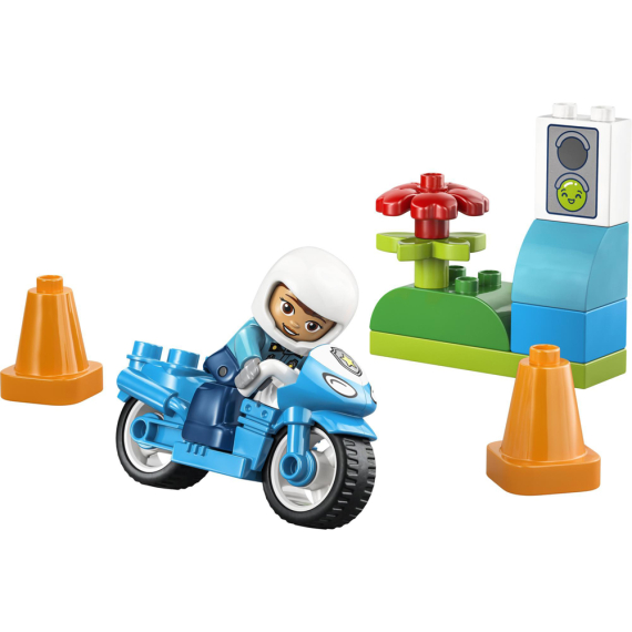 Конструктор LEGO DUPLO Town Синій поліцейський мотоцикл, 11 Деталей