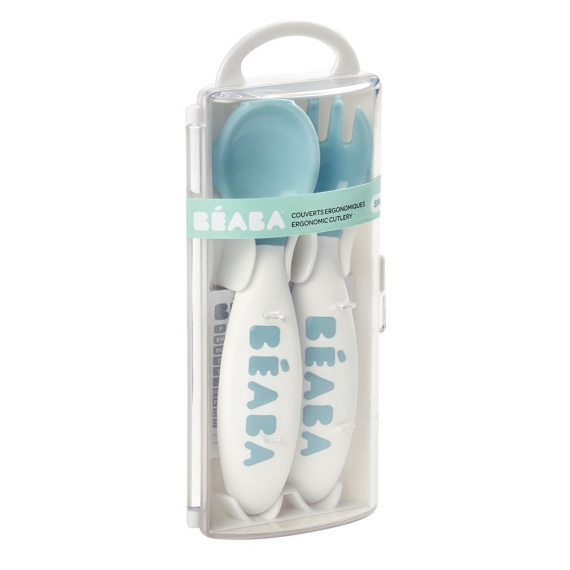 Набір ложка і вилка Beaba 8+ (синій)