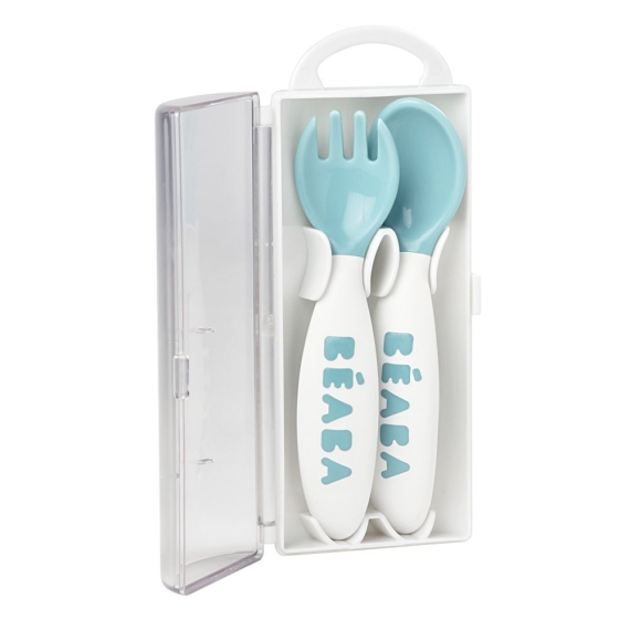Набір ложка і вилка Beaba 8+ (синій)