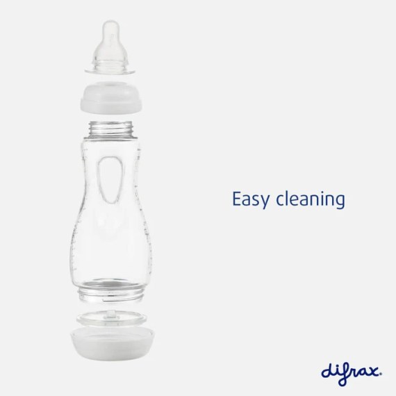 Антиколиковая бутылочка Difrax с силиконовой соской и проемом для держания, 240 мл (Peachy)