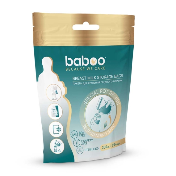 Пакеты для хранения грудного молока Baboo, 25 шт
