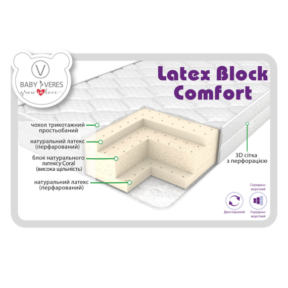 Матрац Baby Veres Latex Block comfort 120х60х10 см