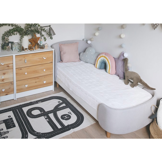 Кровать Мама Уложила Soft 74х173 см с матрасом (серые чехлы)