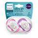 Пустышка Philips AVENT Ultra Air Animal SCF080/08, 6-18 мес, 2 шт (розовая и фиолетовая)