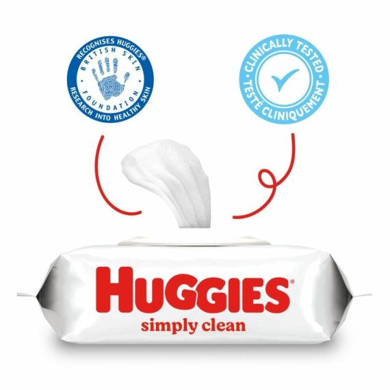 Вологі серветки Huggies Simply Clean, 72 шт