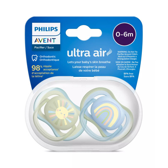 Пустышка Philips Avent Ultra Air, 0-6 мес, 2 шт