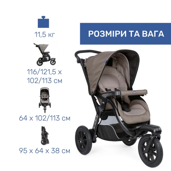 Універсальна коляска 2 в 1 Chicco Activ3 (колір 34)