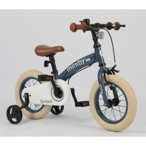 Велосипед-біговел Qplay Miniby 3 в 1/12" (Grey-Blue)