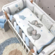 Комплект постельного белья Маленькая Соня Коллекция №6, 4 элемента (малыши-слоники / голубой)
