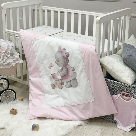 Сменный комплект постельного белья Маленькая Соня Kids Toys (Мишка / розовый)