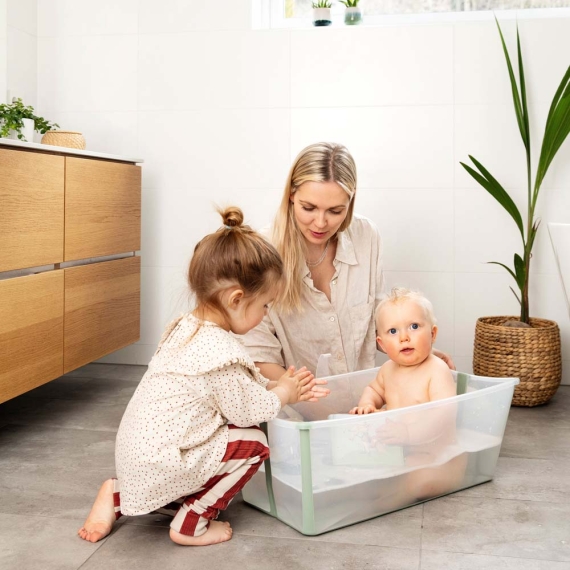 Комплект ванночка для купання Stokke Flexi Bath та підставка (Sandy Beige)