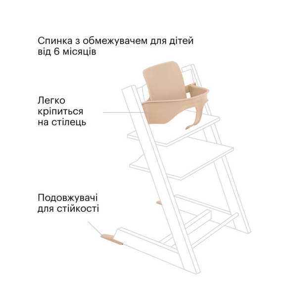 Спинка з обмежувачем для стільчика Tripp Trapp Baby Set² (Vanilla White)