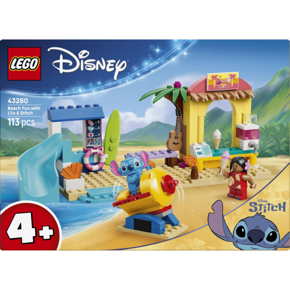 Конструктор LEGO Disney Веселощі на пляжі з Ліло і Стічем, 113 деталей