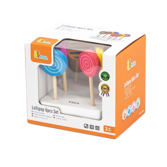 Іграшкові продукти Viga Toys Льодяники з дерева, 6 шт