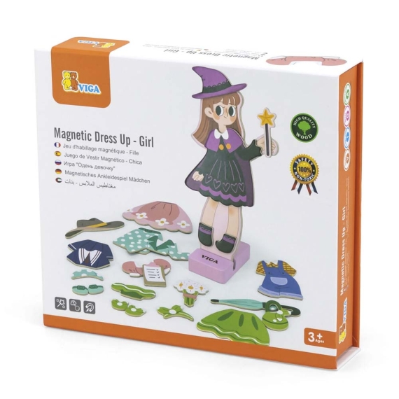 Магнітна гра Viga Toys Вдягни дівчинку