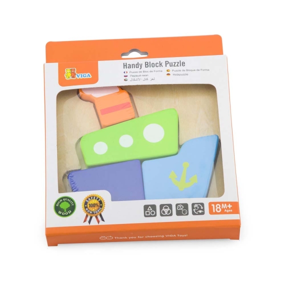 Дерев'яний мініпазл Viga Toys Кораблик