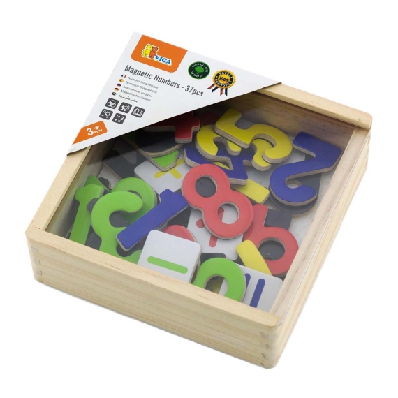 Набір магнітних цифр і знаків Viga Toys, 37 шт