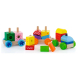 Дерев'яний поїзд Viga Toys Яскраві кубики