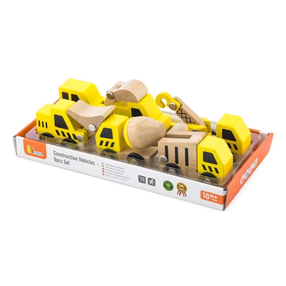 Набір машинок Viga Toys Будтехніка, 6 шт