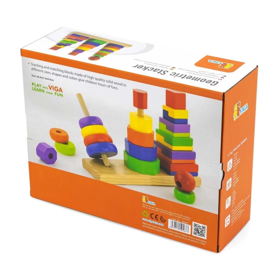 Набір дерев'яних пірамідок Viga Toys Три фігури