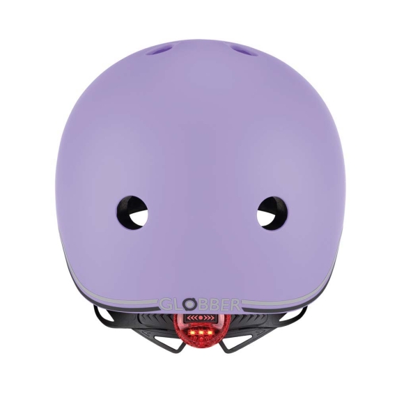 Шлем защитный детский GLOBBER GO UP LIGHTS с фонариком, 45-51 см (лавандовый)
