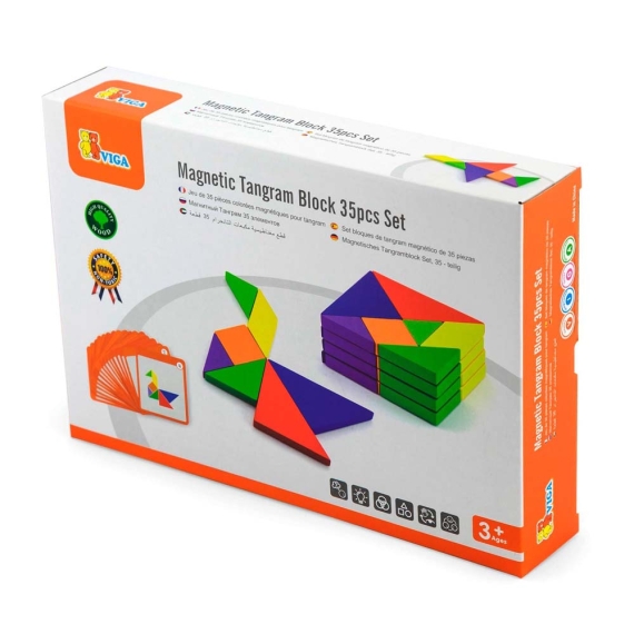 Магнітний танграм для дошок Viga Toys, 35 ел