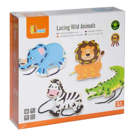 Дерев'яна шнурівка Viga Toys Африканські звірята