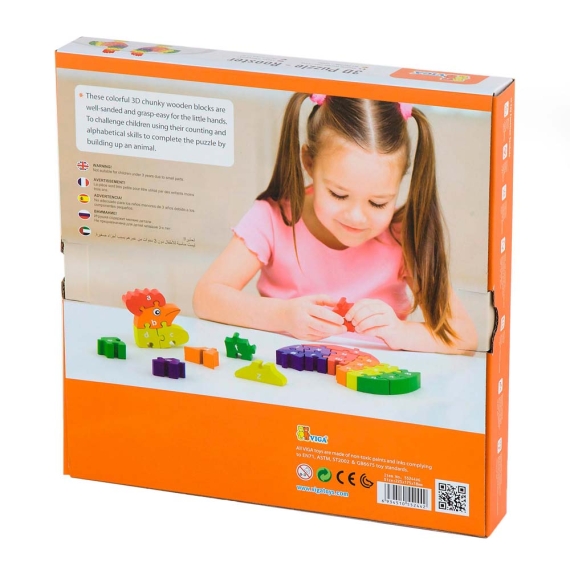 Дерев'яний пазл Viga Toys Півник по літерах