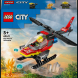 Конструктор LEGO City Пожежний рятувальний гелікоптер, 85 деталей