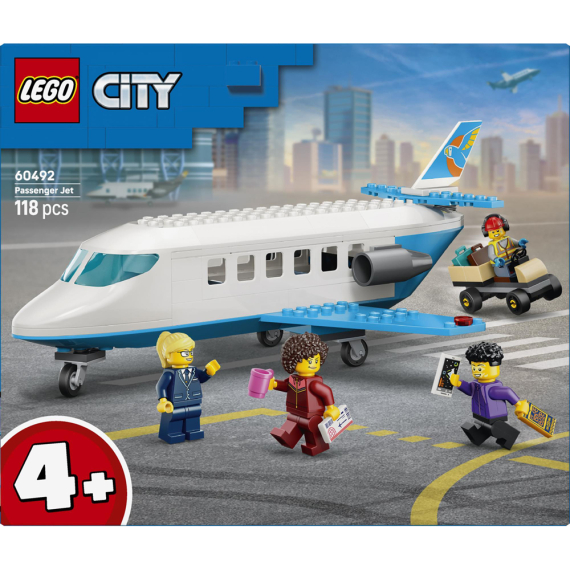 Конструктор LEGO City Пасажирський літак Конструктор іграшкового літака, 118 деталей