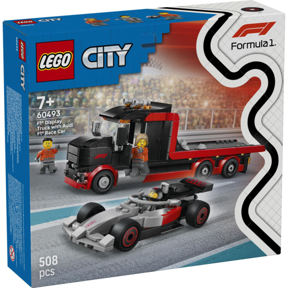 Конструктор LEGO® City Вантажівка для демонстрації F1® із перегоновим автомобілем Audi F1® 508 детал