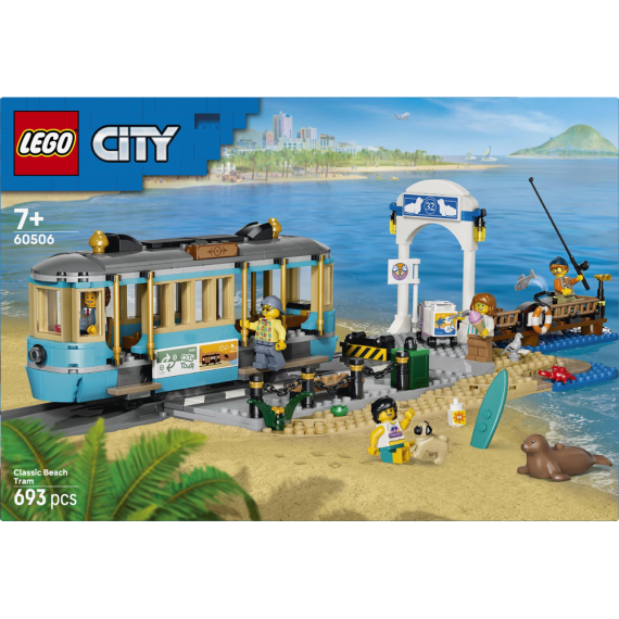 Конструктор LEGO City Класичний трамвай до пляжу Іграшки-потяги, 693 деталі