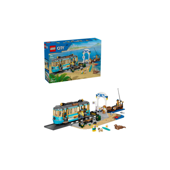 Конструктор LEGO City Класичний трамвай до пляжу Іграшки-потяги, 693 деталі