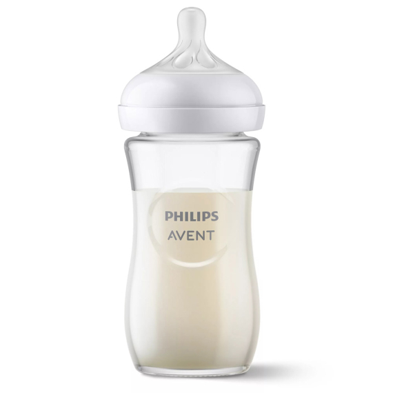 Бутылочка для кормления стеклянная Philips AVENT Natural, естественный поток, 240 мл