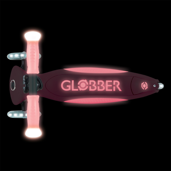 Самокат GLOBBER серії ELITE світиться в темряві, колеса з підсвіткою, до 50 кг, 3+ (рожевий)