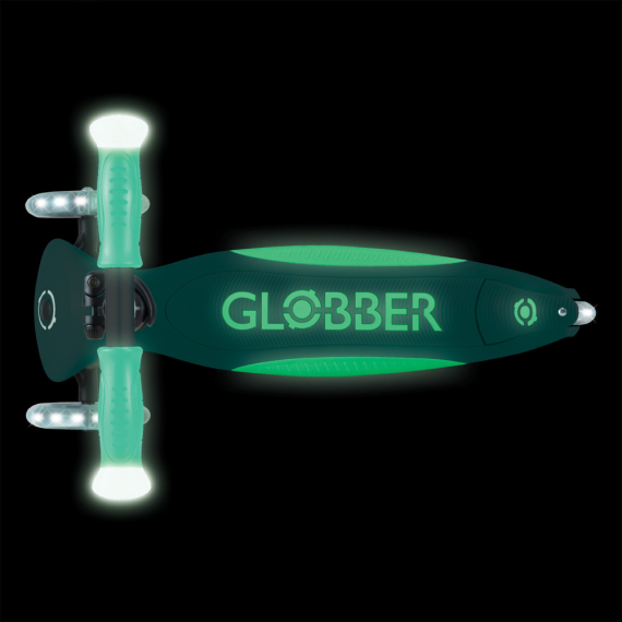 Самокат GLOBBER серії ELITE світиться в темряві, колеса з підсвіткою, до 50 кг, 3+ (м`ятний)