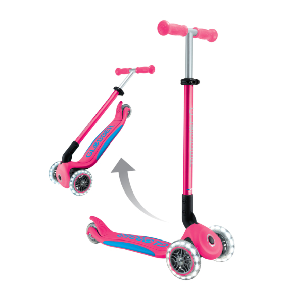 Самокат GLOBBER серії ELITE LIGHTS колеса з підсвіткою, 50 кг, 3+ (фуксія)