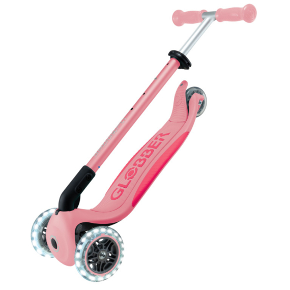 Самокат GLOBBER серії ELITE LIGHTS колеса з підсвіткою, 50 кг, 3+ (пастельно-рожевий)