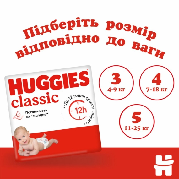 Подгузники Huggies Classic 4, 7-18 кг, Jumbo, 50 шт