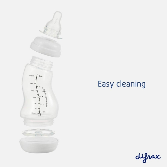 Стеклянная антиколиковая бутылочка Difrax S-bottle Natural с силиконовой соской, 250 мл (Popcorn)