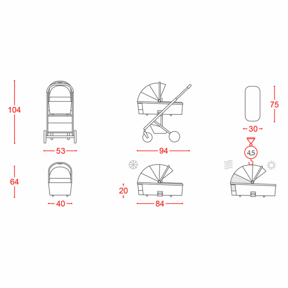 Коляска универсальная 2 в 1 Carrello Alfa+ CRL-6507 (Sunrise Orange)