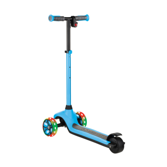 Електросамокат GLOBBER E-MOTION 4, колеса з підсвіткою, 50 кг, 6+, 3 колеса (блакитний)