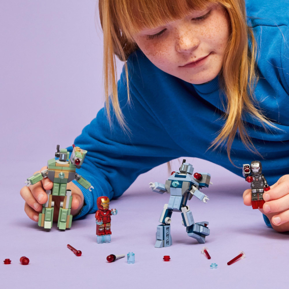 Конструктор LEGO Super Heroes Залізна людина та Бойова Машина проти Хаммер Дронів, 204 деталі